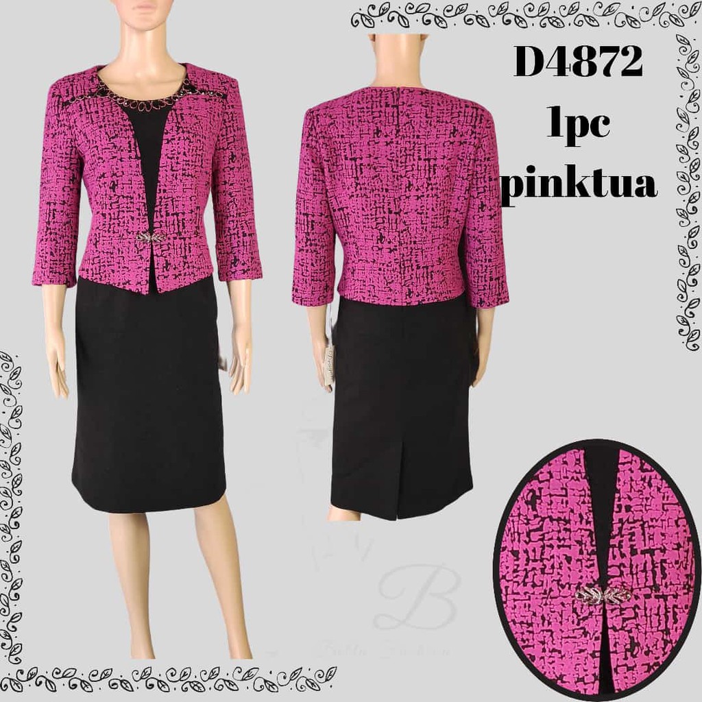 SETELAN DRESS DRAGON KANTOR  KULIATAS BAHAN PREMIUM IMPORT M-D4872