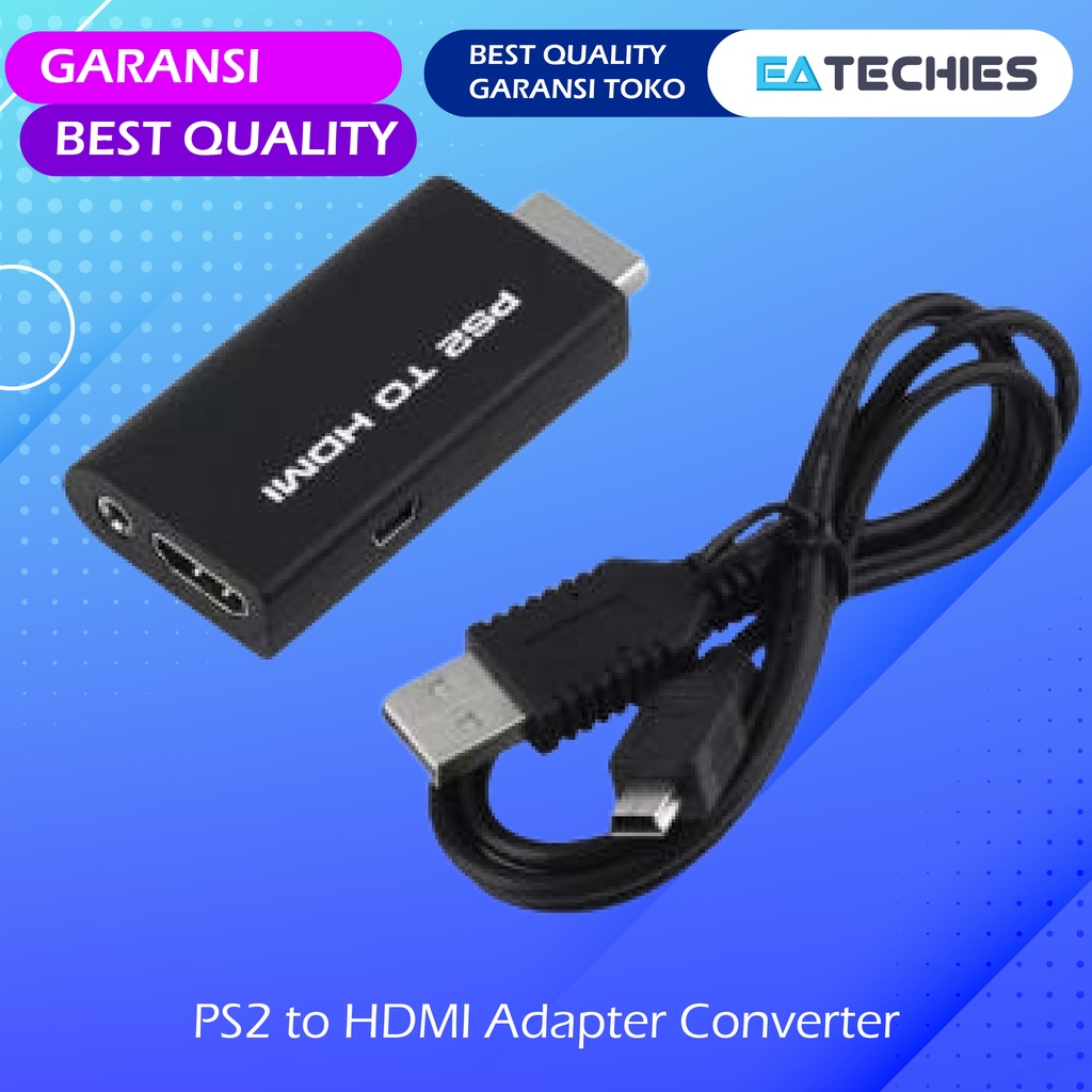 PS2 to HDMI Audio Video AV Adapter Converter 3.5mm Audio Output