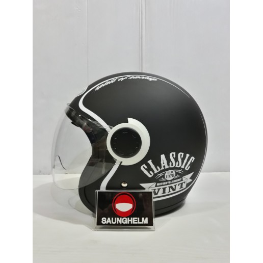 Good Product HELM GM VINT CLASSIC BLACK DOFF   WHITE