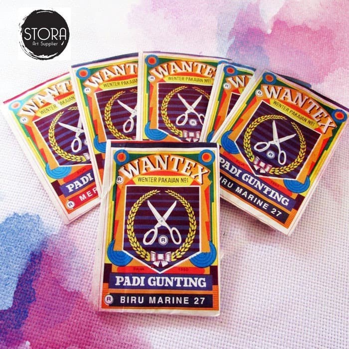 

air-cat- wantex biru - coklat - hitam padi gunting / pewarna kain - abu-abu -cat-air.