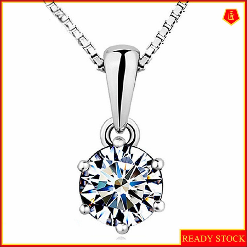 [Ready Stock]Fashion Elegant Personality Silver Plated Diamond Pendant Necklace