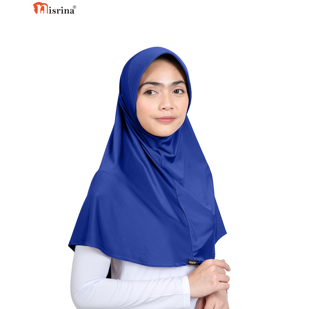 Nisrina Fashion Muslim Jilbab Instan Polos Citra Narurita-Biru Elektrik