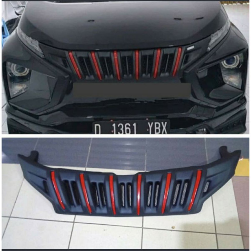 grill xpander apollo hitam doff  list merah