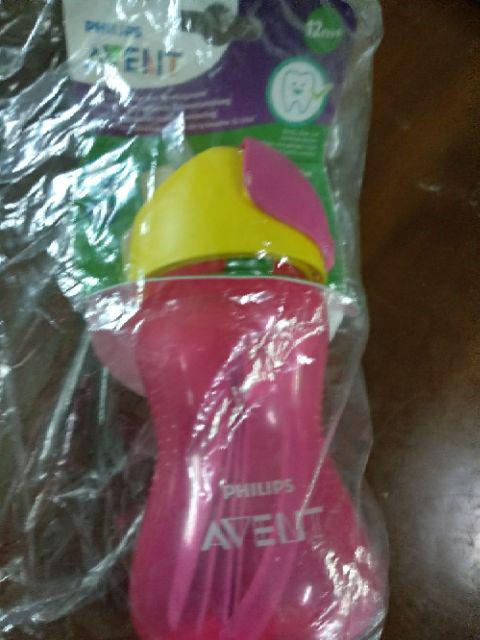 Philips Avent Straw Cup Bendy Bottle 300ml 10oz 12m+ Botol Minum Sedotan Boy Green / Pink Girl