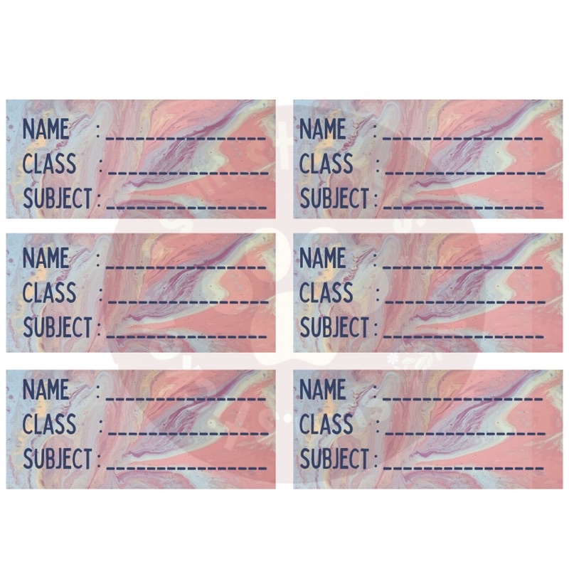 

Color Marble Label Mata Pelajaran/Stiker Mata Pelajaran