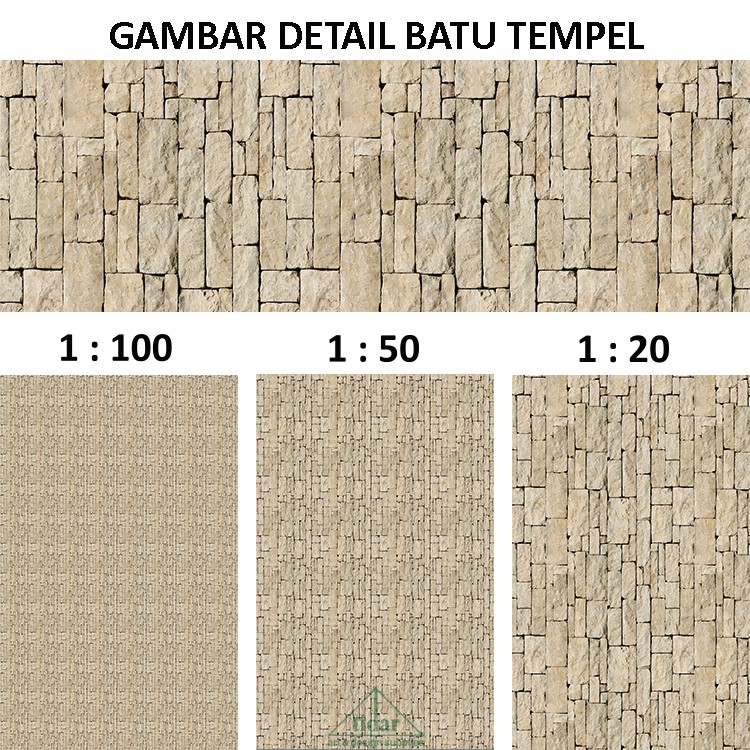 

[MR] Kertas Tekstur / Motif Batu Tempel Dinding Berskala / Miniblock #16