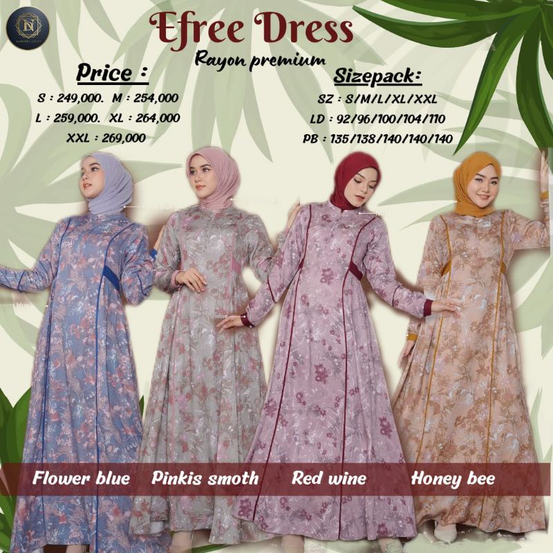 TERBARU✔ EFREE DRESS BY NADHEERA LUXURY