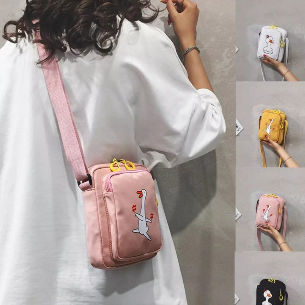 KSO_BAG - Tas Selempang Anak Wanita Dan Laki Laki Termurah Motif Carakter Mini DUCK Korea Style