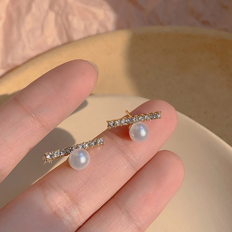 Anting Mutiara Bahan S925 Silver Gaya Korea Untuk Perempuan