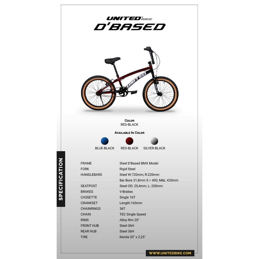 Sepeda Anak United BMX D'Based 20 inch dbased Sepeda BMX United Murah Garansi SNI-1