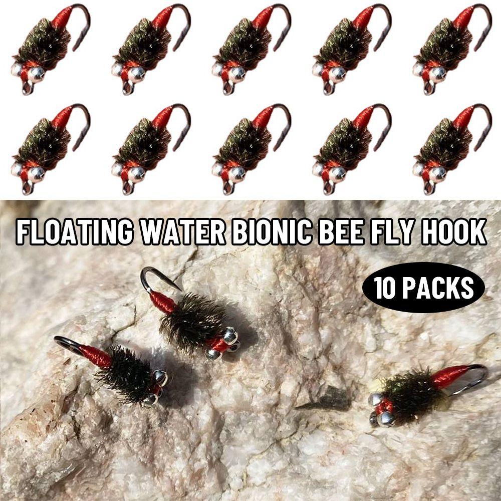 Top 10PCS Umpan Pancing Fly Trout Portable Buatan Serangga Engkol Swimbaits Coklat Caddis