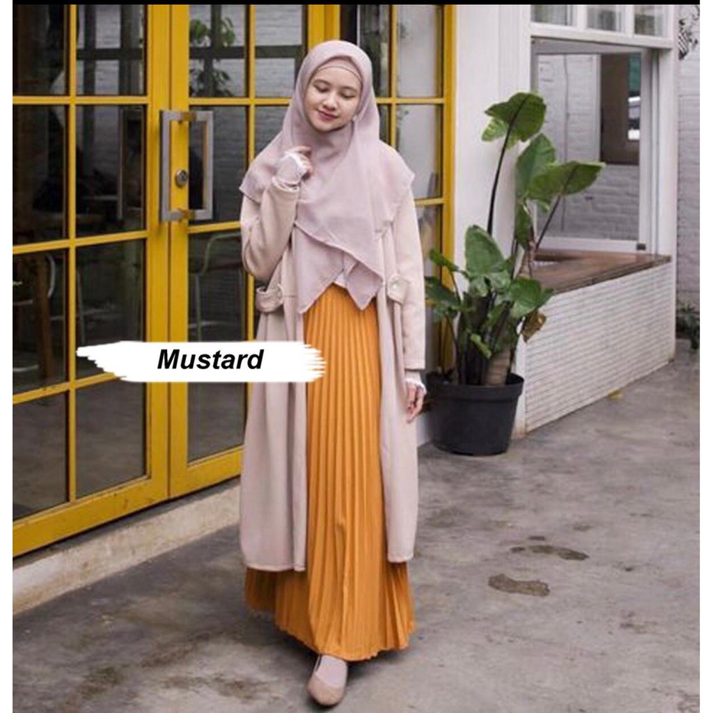 JNW-ROK PlSKET PREMIUM 256B Bahan Hyget Premium Tebal Fit S-XXL Pinggang Karet Panjang Rok 90-92cm