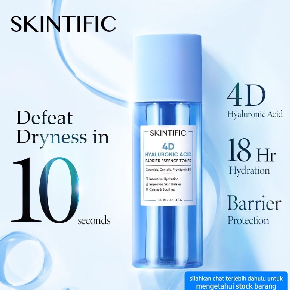 SKINTIFIC 4D TONER HYALURONIC ACID 100ML BARRIER ESSENCE WAJAH