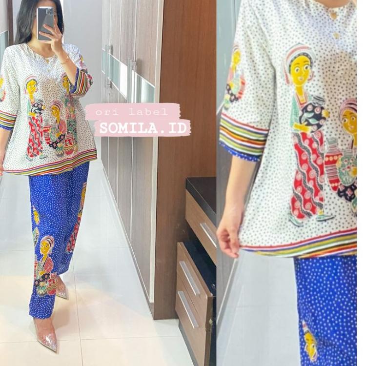 Menarik.. GROSIR SOMILA.ID TERBARU  BUSUI JUMBO KULOT RC ONE SET ASMARA LENGAN 7/8 PANJANG SERUT PIY