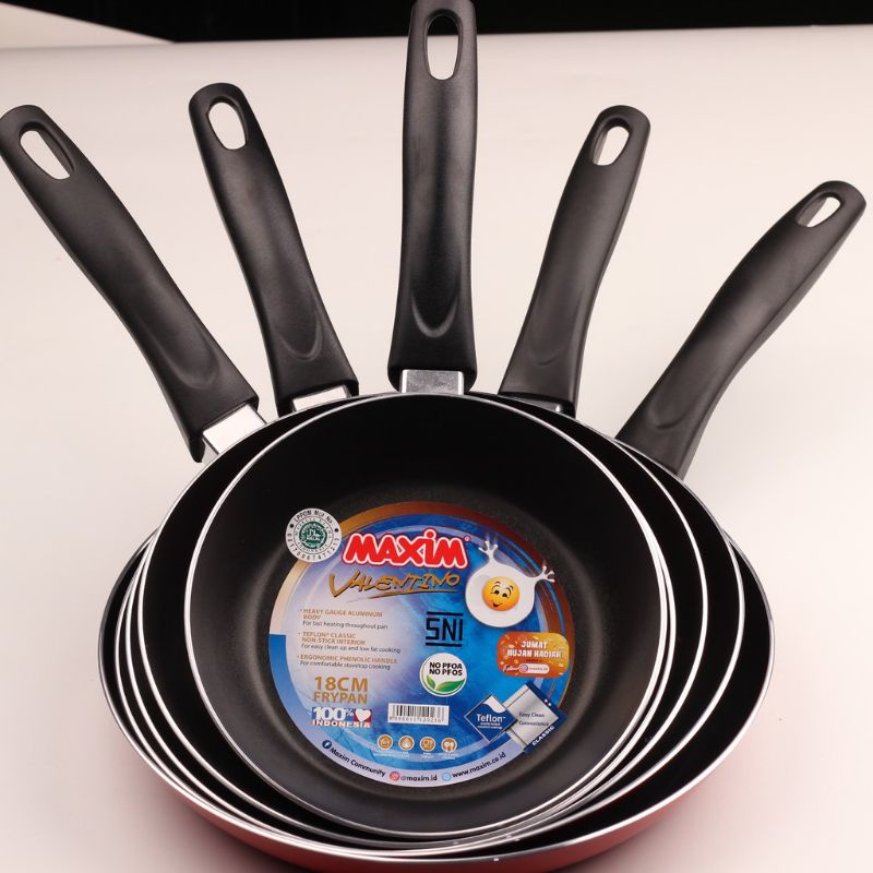 Teflon maxim/ Maxim Teflon 12cm / 18cm / 20cm / 22cm / 24cm / 26cm / Valentino / Teflon Anti Lengket