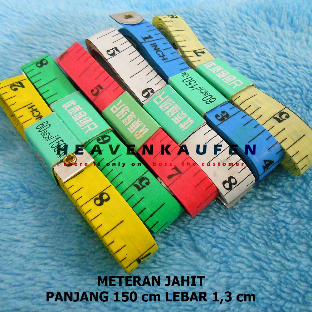 Meteran Jahit Panjang 150 cm Lebar 1,3 cm Untuk Meteran Kain Badan Dll