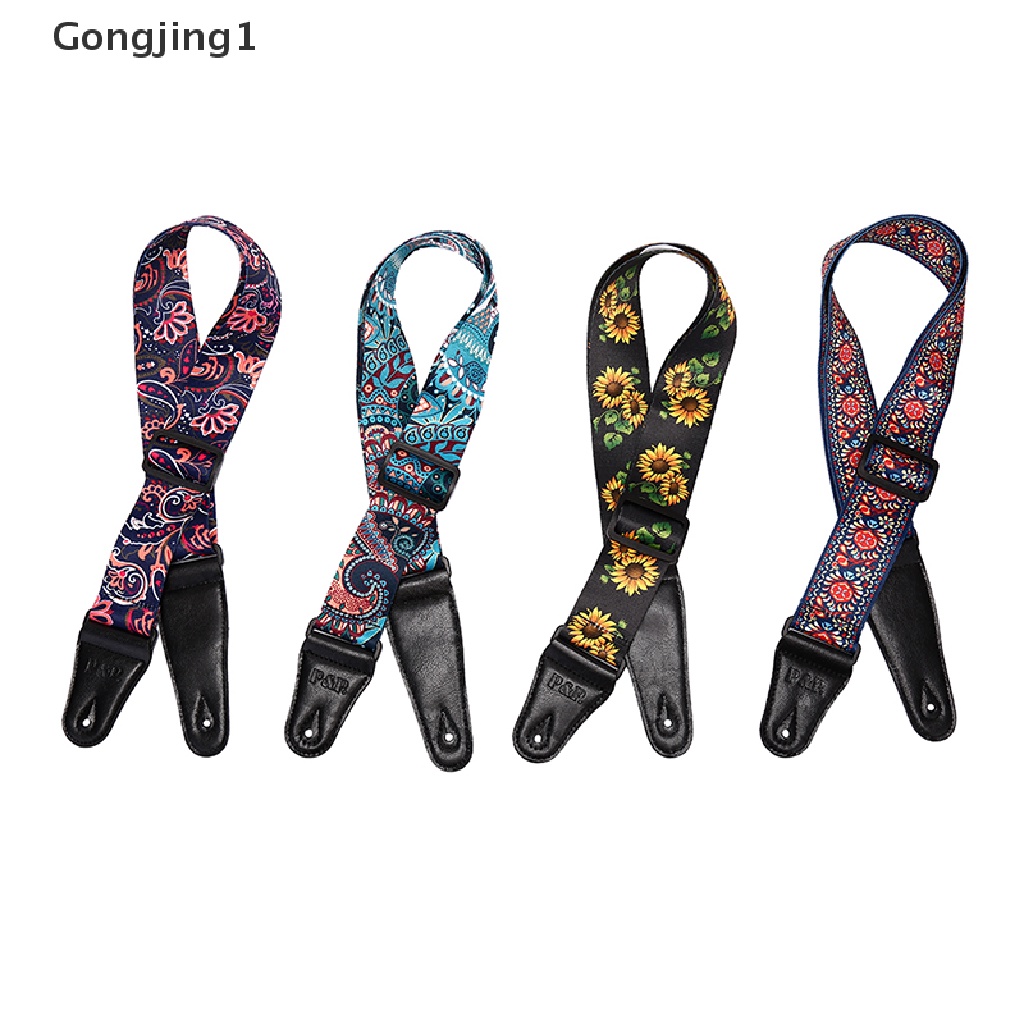 Gongjing1 Strap Gitar Akustik / Elektrik / Bass Motif Bunga Matahari