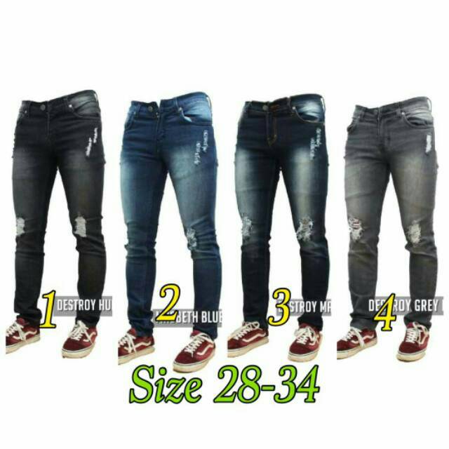 Jeans sobek slimfit / celana jeans sobek murah / jeans sobek premium / jeans sobek pria / jeans