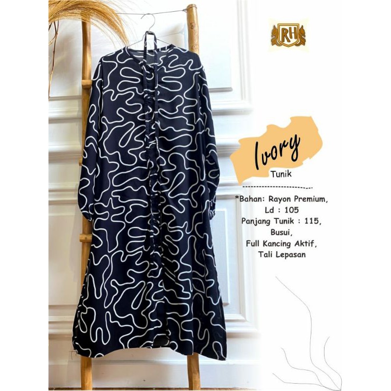 IVORY TUNIK / TUNIK TERMURAH / TUNIK BERGARIS / TUNIK CASUAL / TUNIK MOTUF GARIS / BTC SOLO