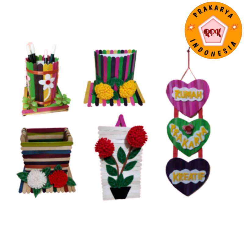 

PRAKARYA STIK ES KRIM, TEMPAT PENSIL, TEMPAT HP, TEMPAT ACCESSORIES DLL