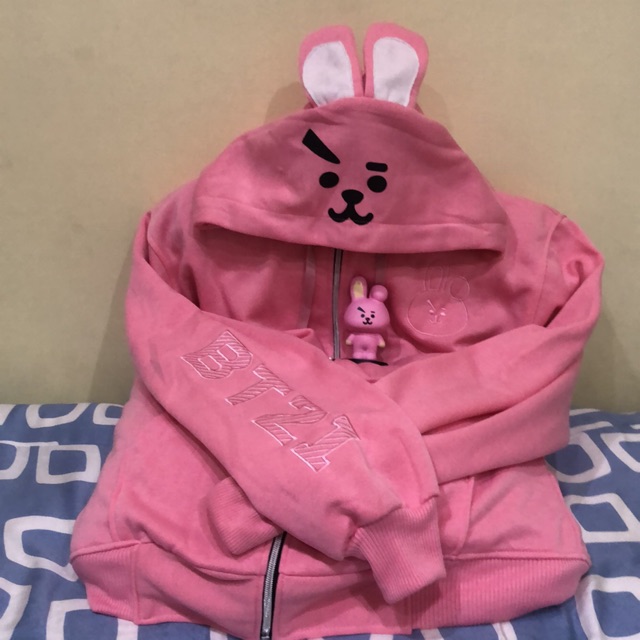 🇰🇷 BT21 IMPORT KOREA COOKY HOODIE BUNNY HAT BTS JUNGKOOK JACKET JAKET PINK OST VT JAPAN MUSTER🇰🇷