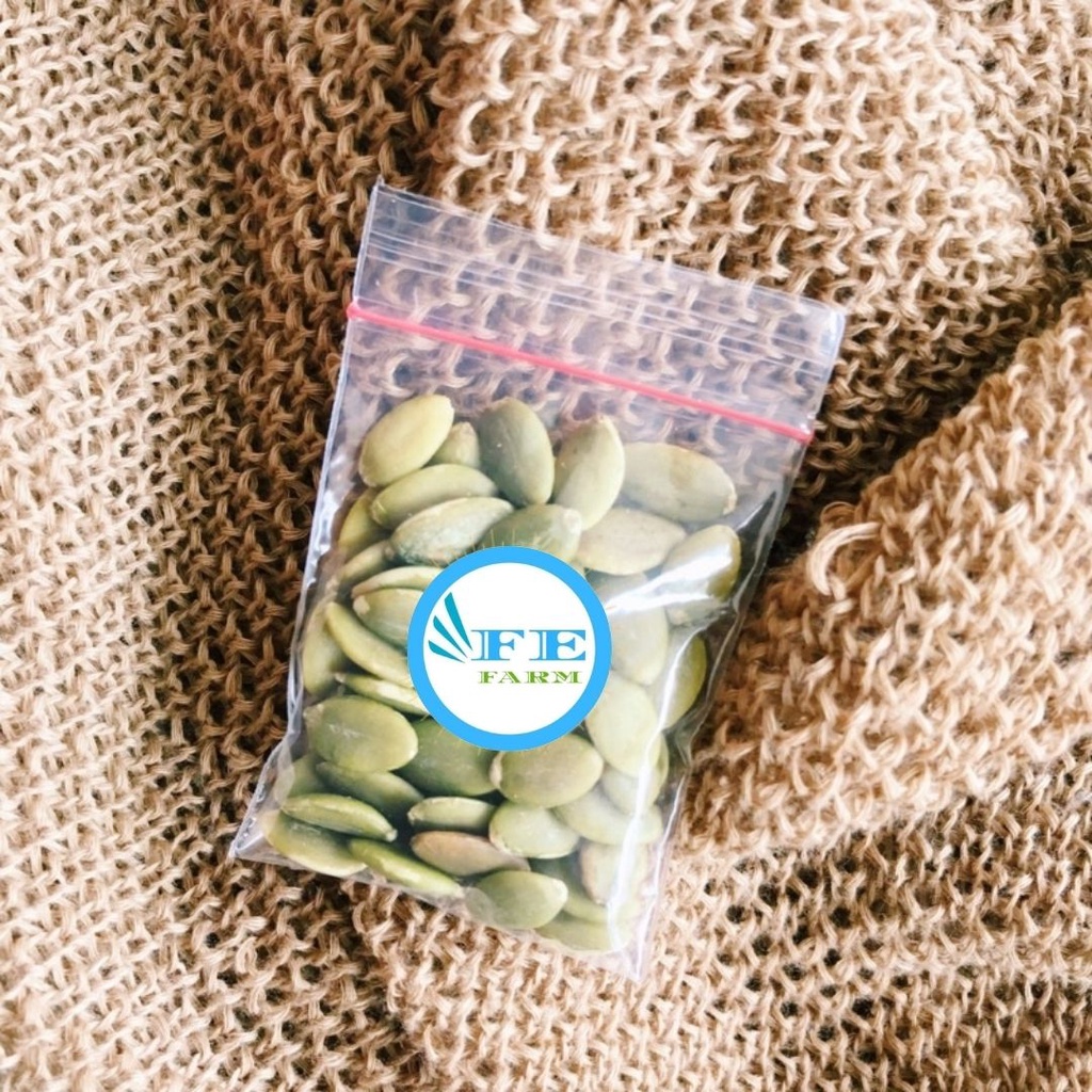 PUMPKIN SEEDS 10GR BIJI LABU KUNING MENTAH MATANG ORGANIK RAW ROASTED PEELED PEPITAS SEED HAMSTER FEFARM