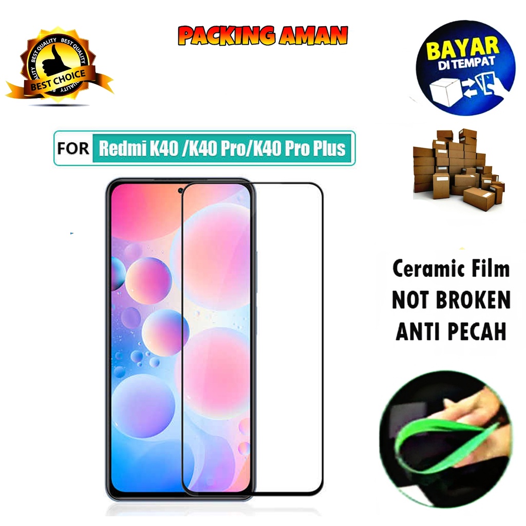 Tempered Glass Xiaomi Redmi K40 FULL COVER FULL SCREEN Ceramic Film Anti Gores