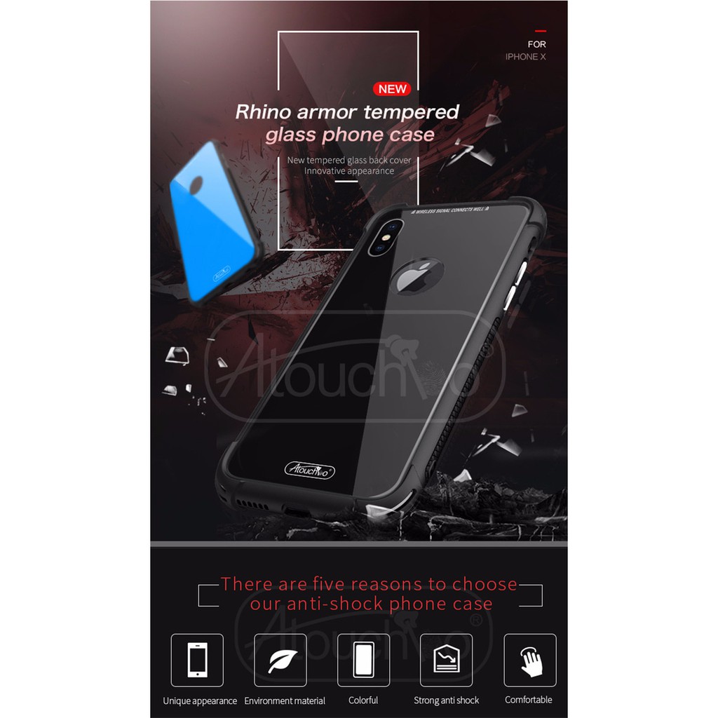 AtouchBo Kingkong Armor Tempered Glass Phone Case iPhone X