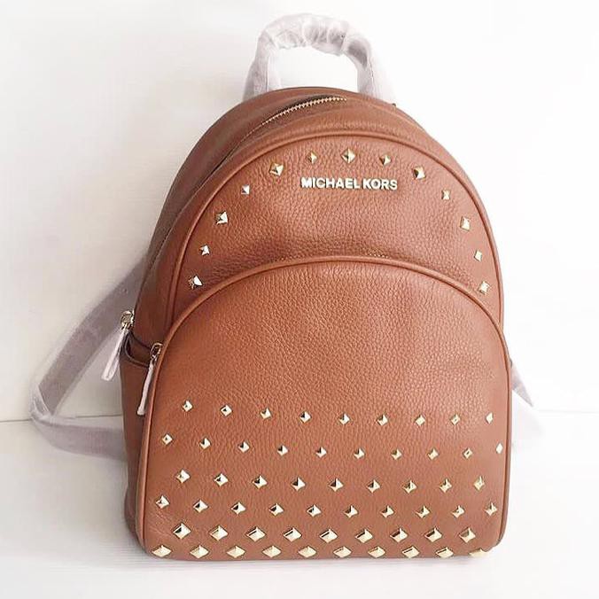 Barang Berkualitas ORIGINAL Michael Kors Backpack Abbey M Stud Leather Luggage CUCI GUDANG