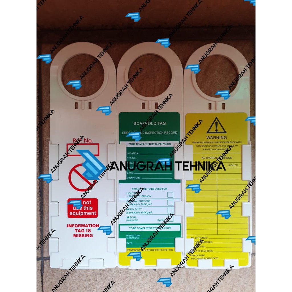 

Scaffolding inspection Tag Green Yellow