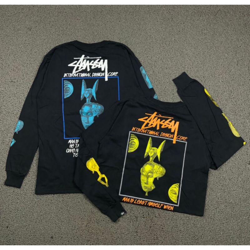 LONGSLEEVE STUSSY MASKED TOSCA/YELLOW ICON PREMIUM QUALITY