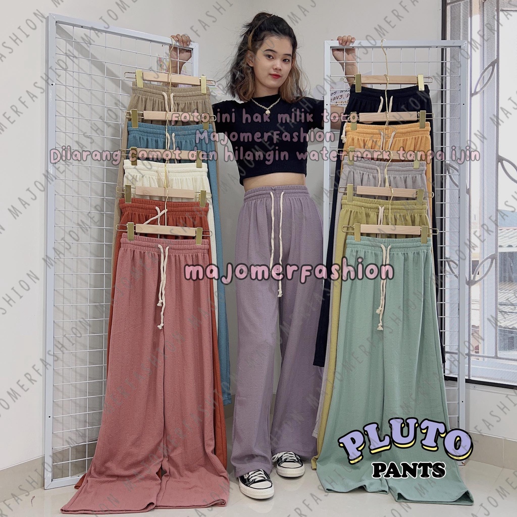 MAJOMER ® | PLUTO WAFFLE KNIT PANTS - CELANA KULOT KNIT WANITA