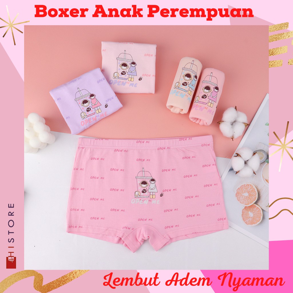 [HI] CD Boxer Anak Perempuan Murah / Celana Dalam Boxer Anak Cewek Katun 634