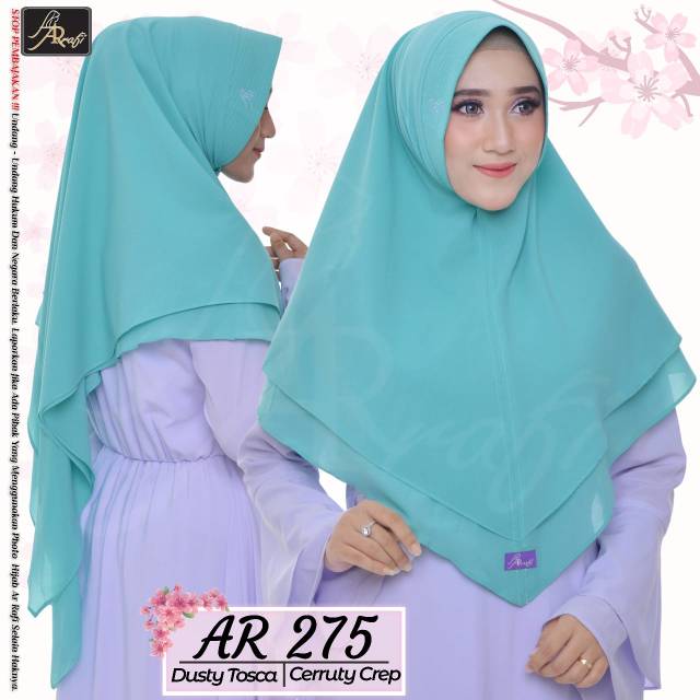 Hijab Arrafi Ar275 bahan ceruty crep 2 layer