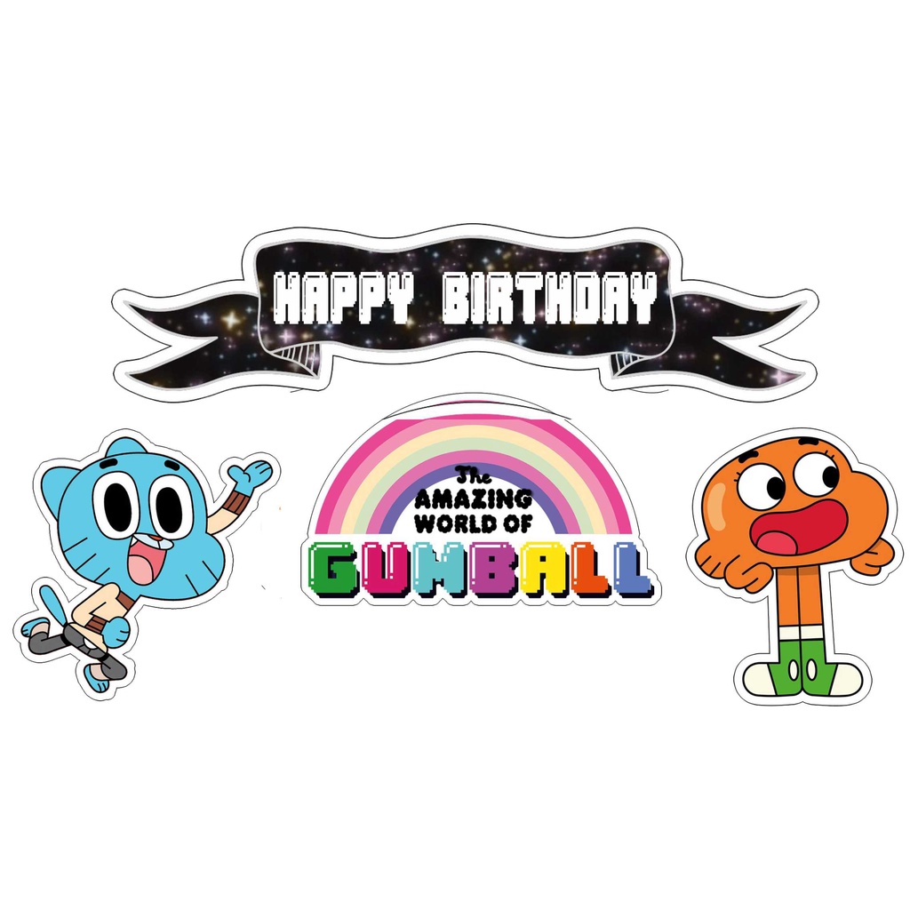 

TOPPER CAKE CUSTOM TOPPER ULANG TAHUN / HIASAN KUE GUMBALL