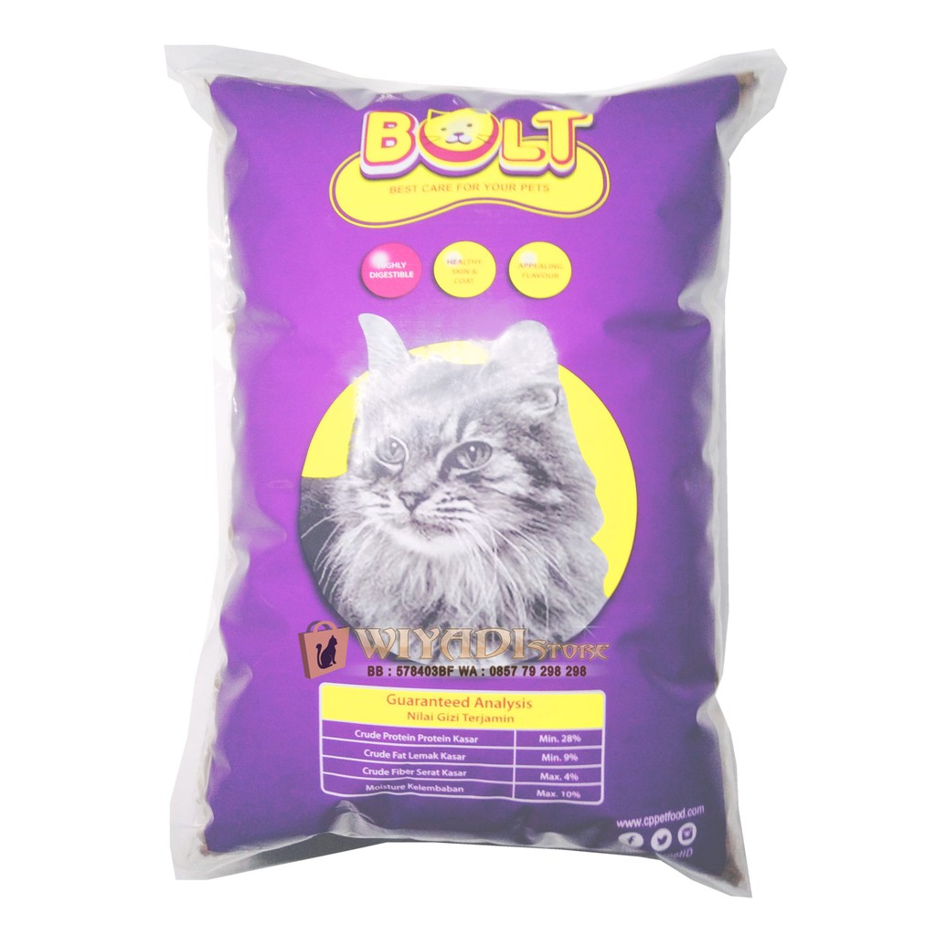 Cat Food BOLT Repack 1kg Makanan Kucing Pasti Suka Bagus Sehat