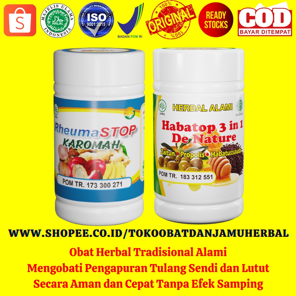 Rheumastop Habatop 3 in 1 Mengobati Pengapuran Tulang Sendi dan Lutut