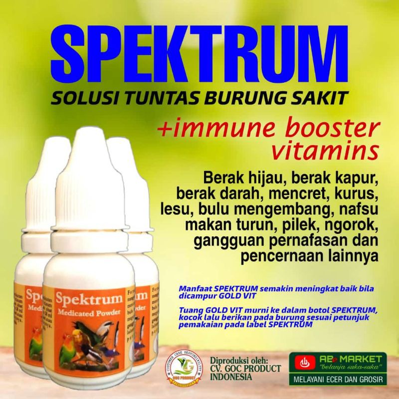 Spektrum.  Antibiotik plus vitamin burung