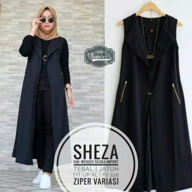 Outer Cardigan Crinkle Airflow Simple Elegan Terbaru Sheza Long Outer Cardigan Wanita Remaja Muslim 