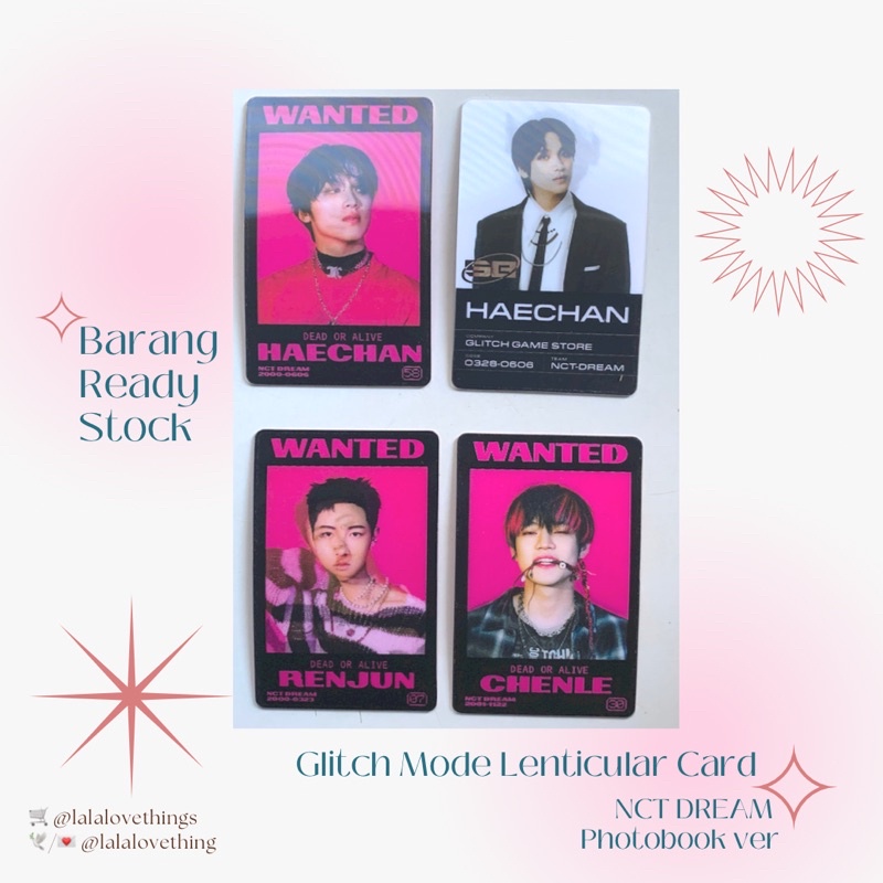Glitch Mode Lenticular Card Haechan Renjun Chenle NCT Dream