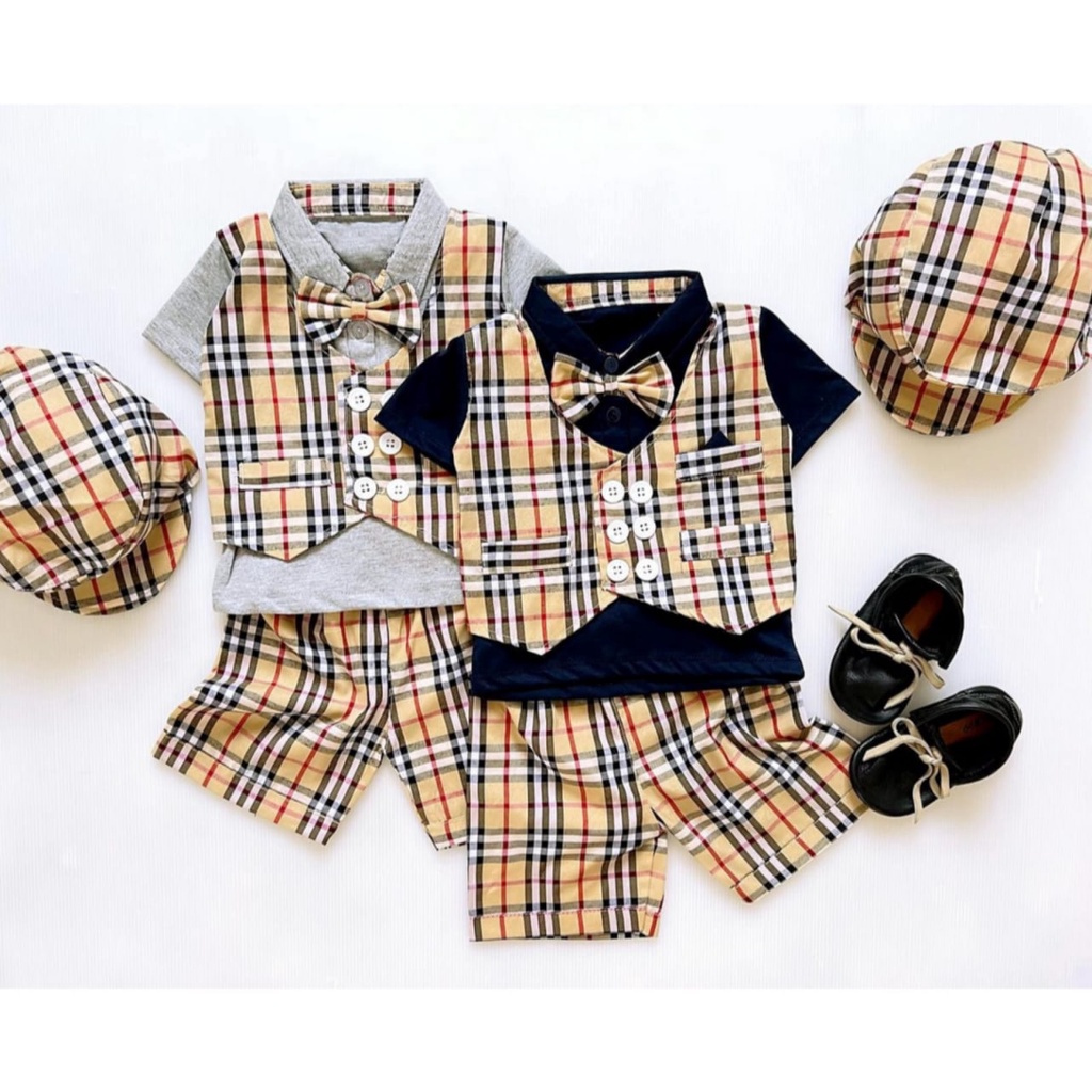 BARU! LIK007 - 5in1 Tuxedo Vest Anak Bayi Dasi Baju Pergi Jalan Casual Formal