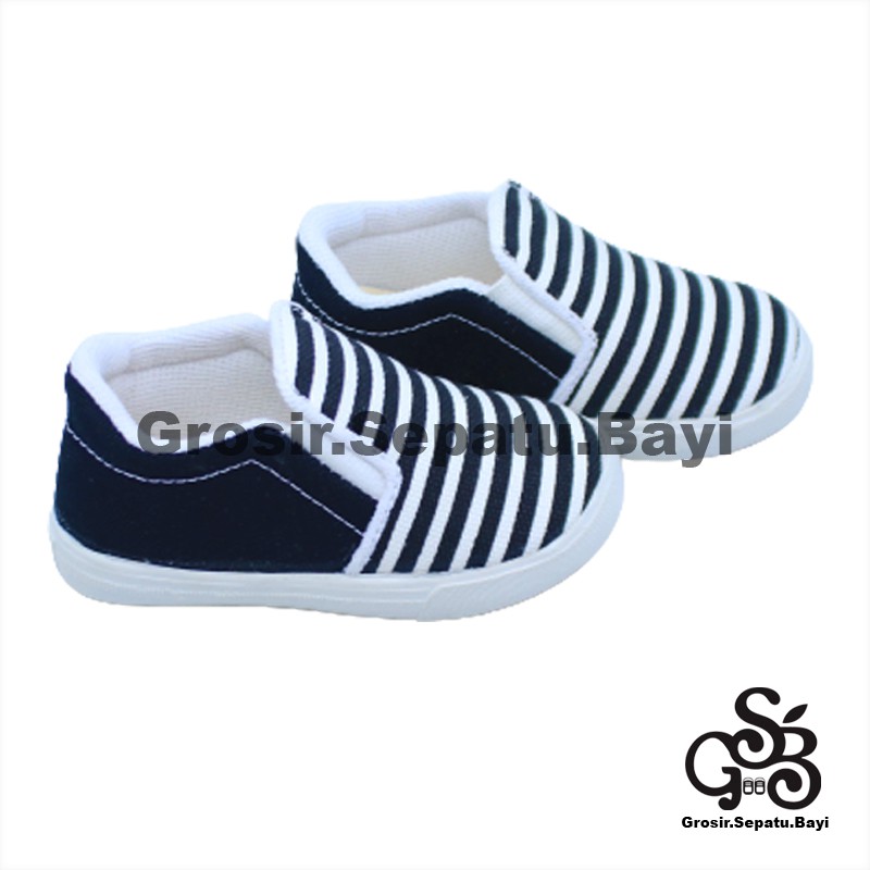 sepatu anak laki laki perempuan slip on motif Salur murah