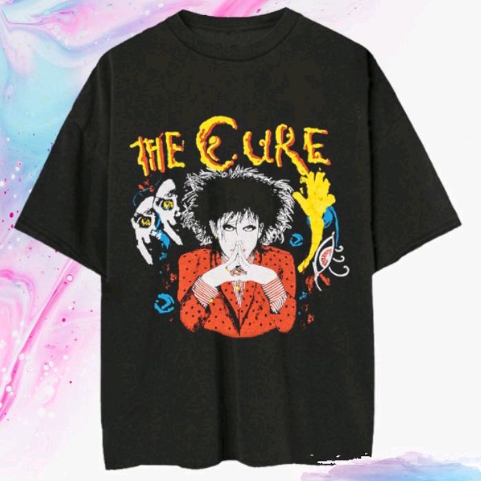 The Cure Band Prayer Tour Munich 1989 Vintage T-shirt/Kaos Band British Rock The Cure Prayer Tour Mu