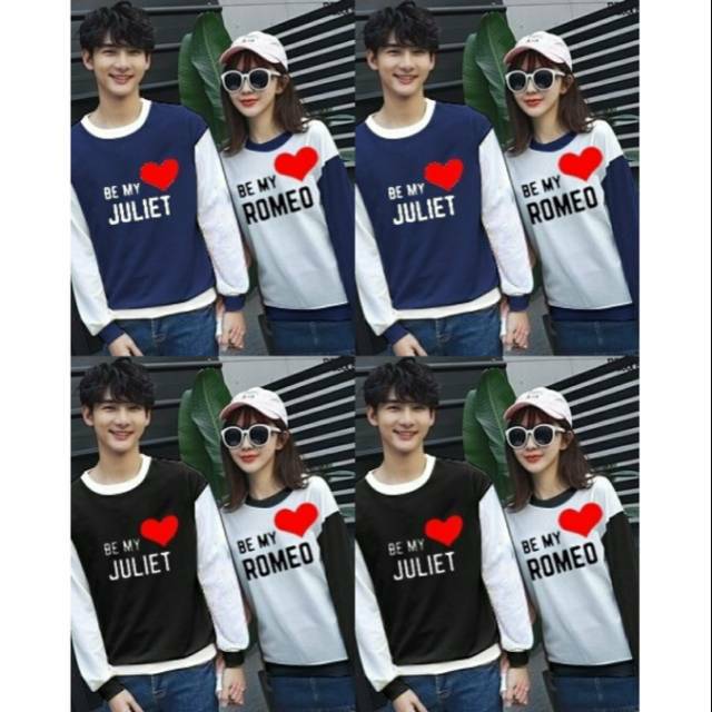 COUPLE ROMEO N JULIET KAOS COUPLE BAJU COUPLE KAOS LENGAN PANJANG BAJU PASANGAN KAOS PASANGAN / VS
