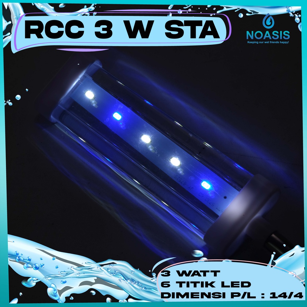 LAMPU LED AQUARIUM AQUASCAPE JEPIT RECENT RCC 3W STA 3 WATT AKUARIUM