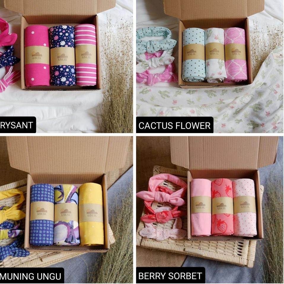 WRY ✅ Swaddle/Bedong + Bandana KUBIK KAL (dijual per motif/satuan) Baru