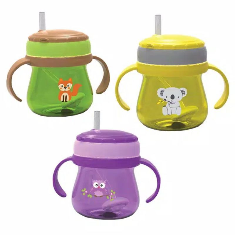 Training cup Baby Safe 250ml JP019 weighted straw botol gelas minum anak sedotan pemberat babysafe