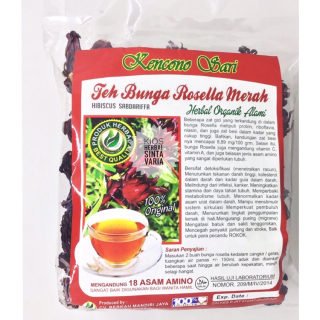 Teh Bunga Rosella Teh Rosela Teh Herbal Asli Indonesia