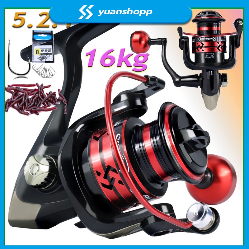 Reel Pancing Memancing Rasio Gear 5.2:1 Max Drag 5-10KG Joran Pancing 1000-4000 Bahan Metal reel power handle reel harrow vector kerekan pancing