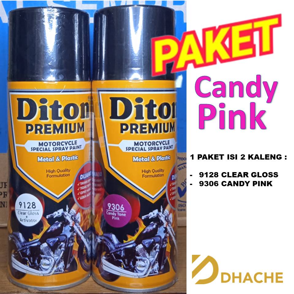 Paket Hemat 9306 Candy Tone PINK Cat Pilox Diton Premium 400ml warna kendi ping merah muda pylox